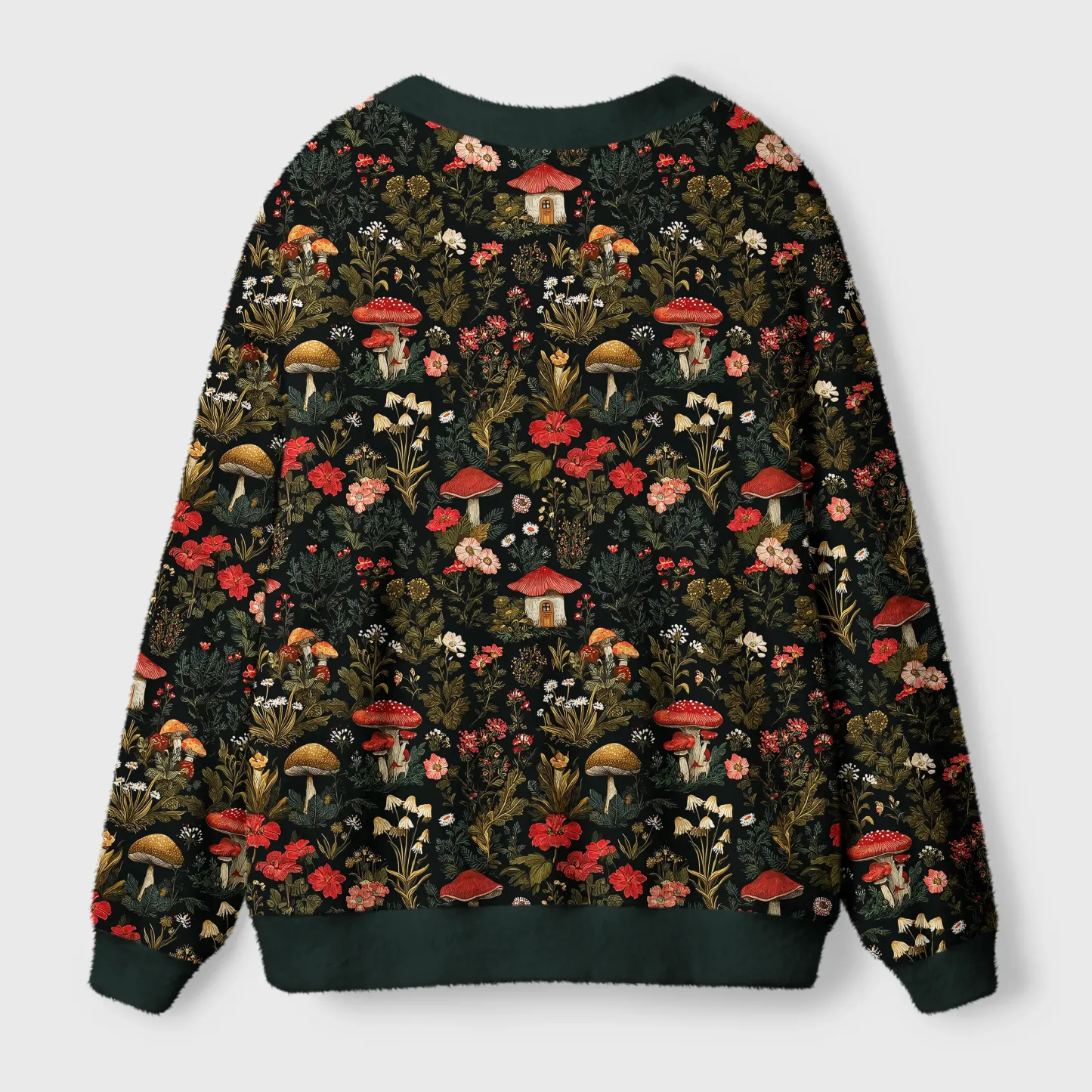 Tokyo-Tiger Enchanted Forest Mushroom Ugly Cardigan Sweater