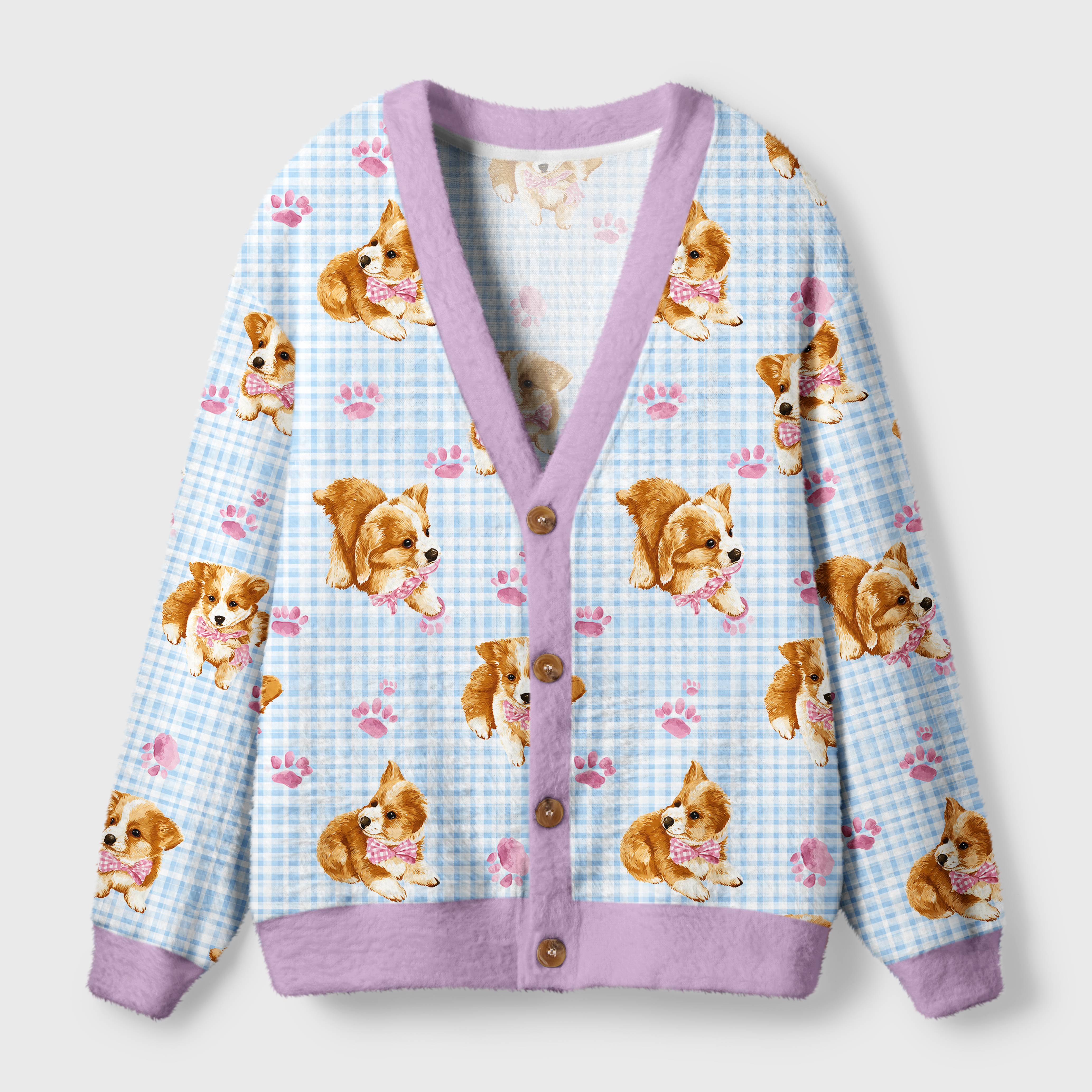 Tokyo-Tiger Paws and Corgi Cuties Ugly Cardigan Sweater