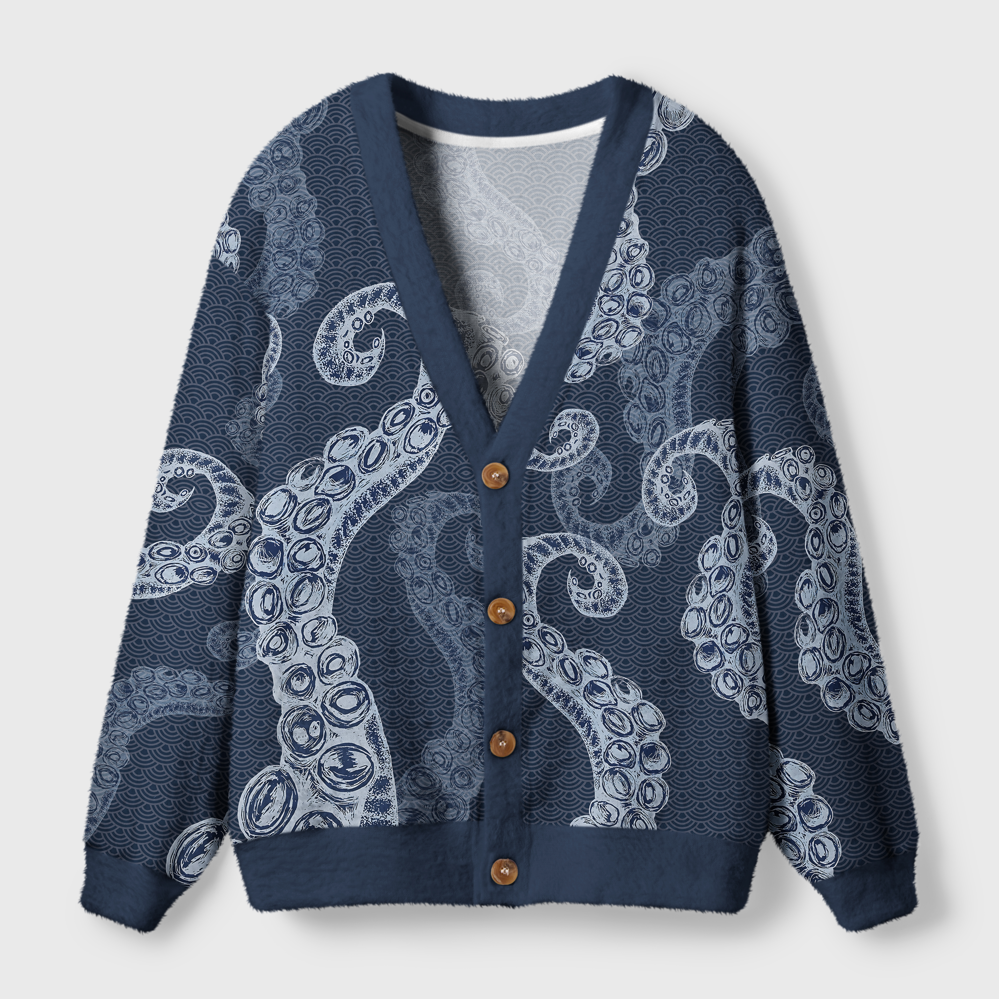Tokyo-Tiger Octopus Tentacles Japanese Ugly Cardigan Sweater