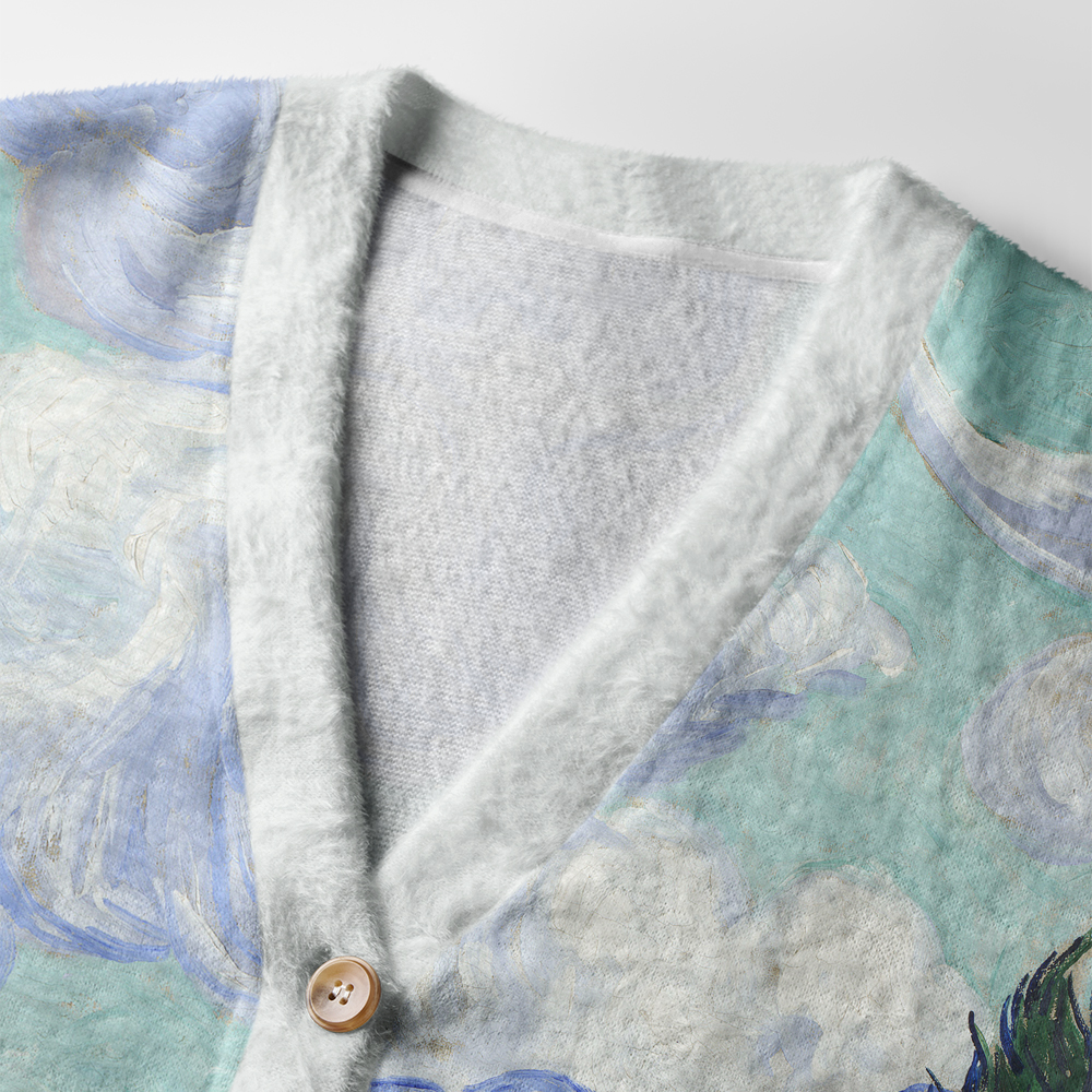 Tokyo-Tiger Black Cat In The Wheat Field Ugly Cardigan Sweater