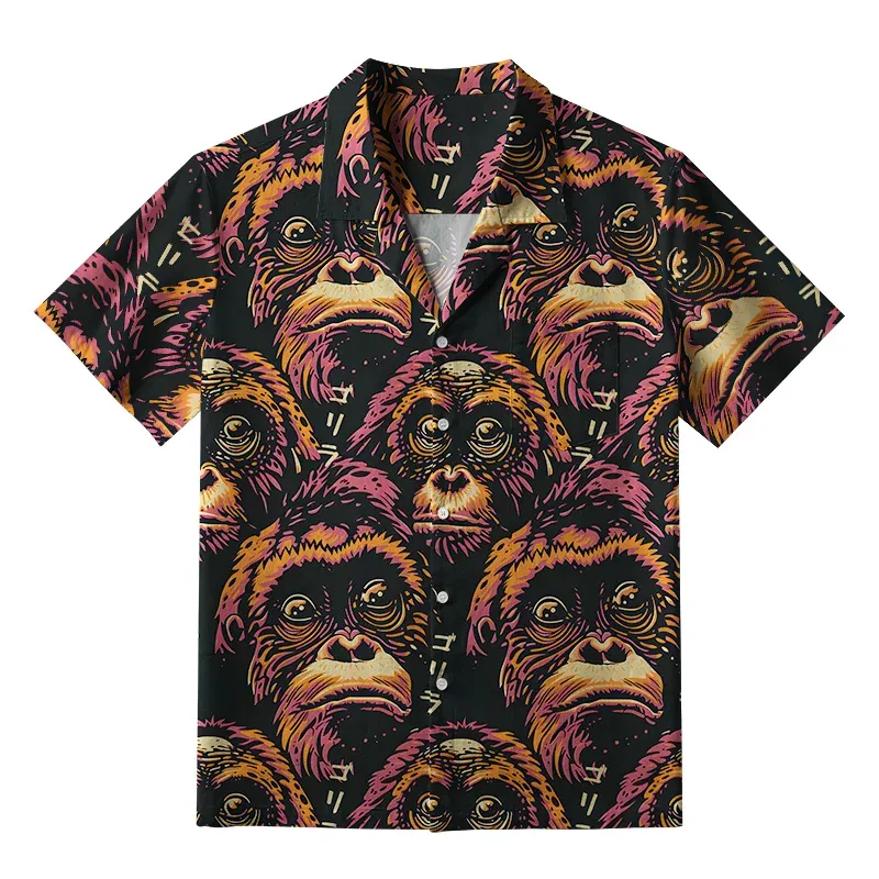 Tokyo-Tiger Mischievous Monkey Aloha Hawaiian Shirt