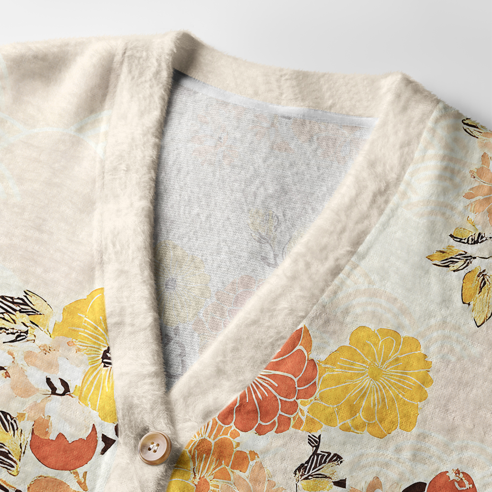 Tokyo-Tiger Fruitful Flower Ugly Cardigan Sweater