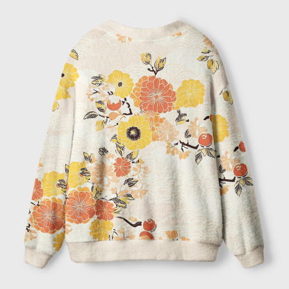Tokyo-Tiger Fruitful Flower Ugly Cardigan Sweater