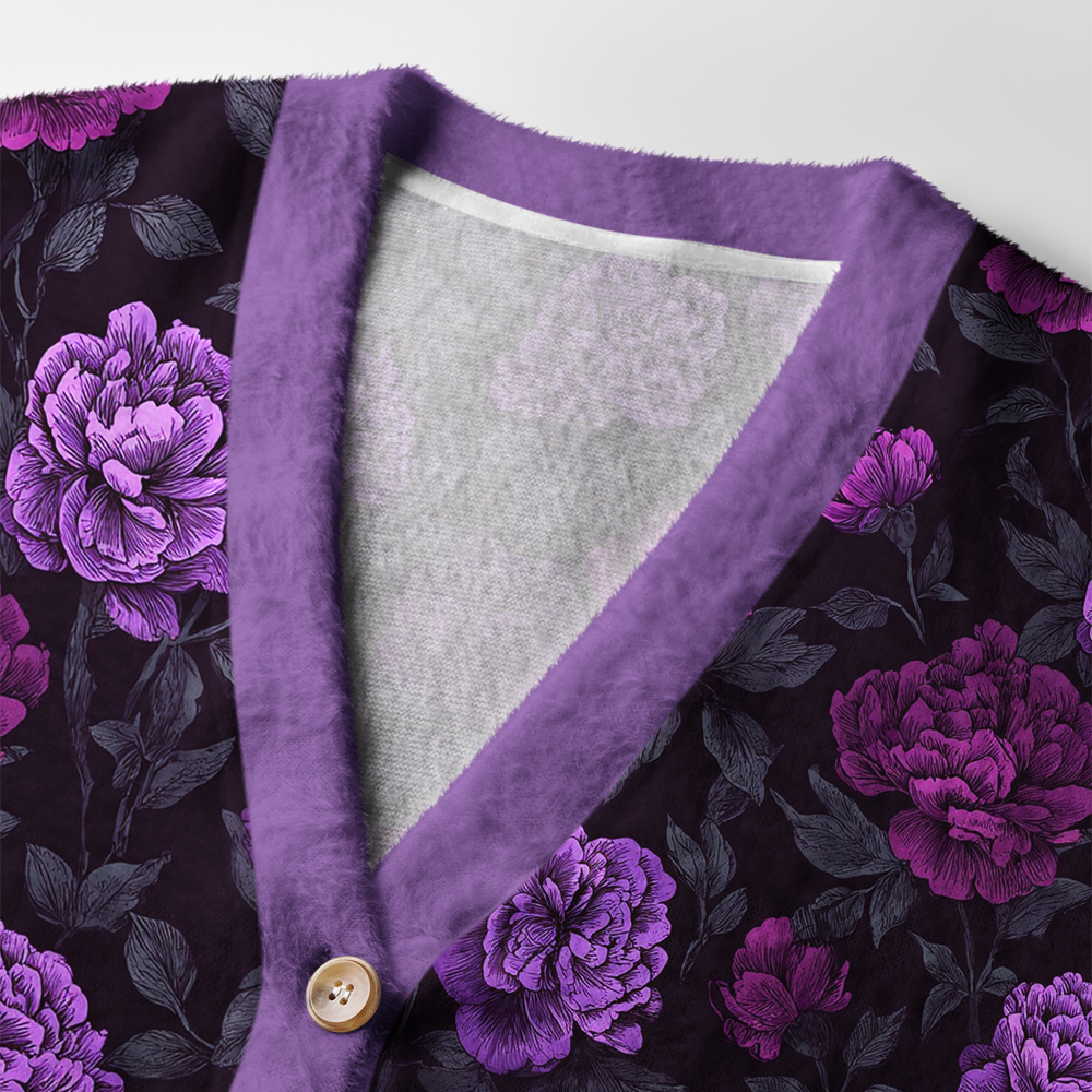 Tokyo-Tiger Peony Grace Ugly Cardigan Sweater
