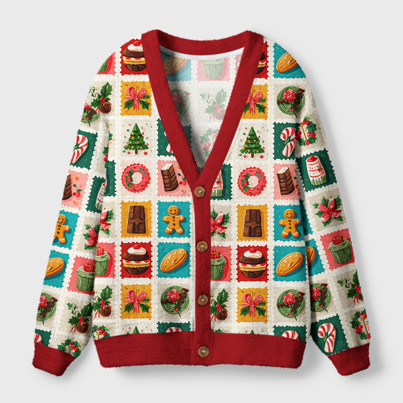 Tokyo-Tiger Gingerbread & Joy Ugly Cardigan Sweater