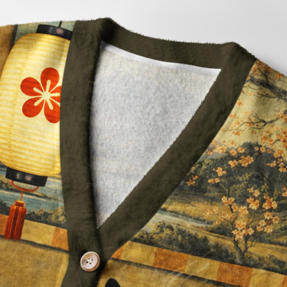 Tokyo-Tiger The Cozy Ramen Spot Ugly Cardigan Sweater
