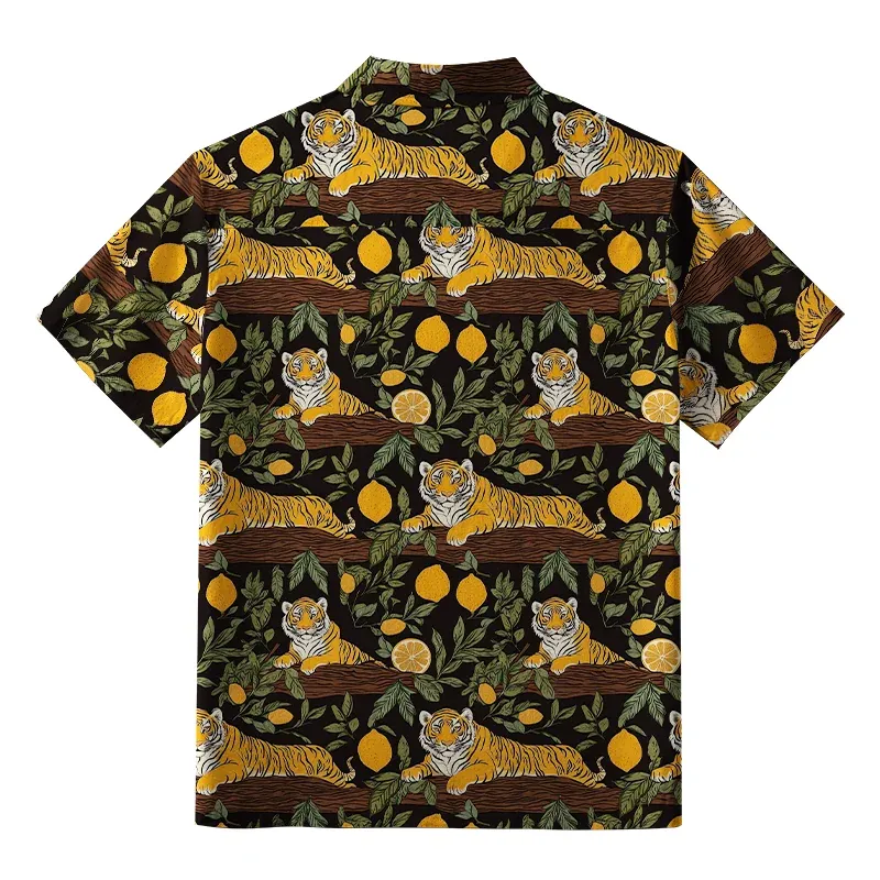 Tokyo-Tiger Tiger In A Lemon Grove Button-up Shirt