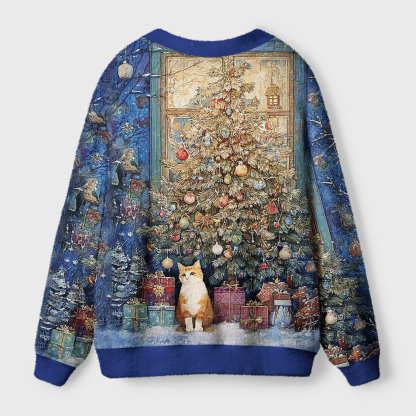 Tokyo-Tiger Meowy Christmas Wonderland Ugly Cardigan Sweater