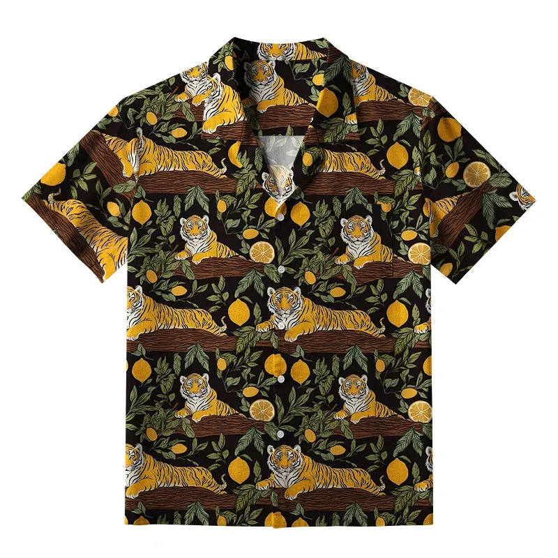 Tokyo-Tiger Tiger In A Lemon Grove Aloha Hawaiian Shirt