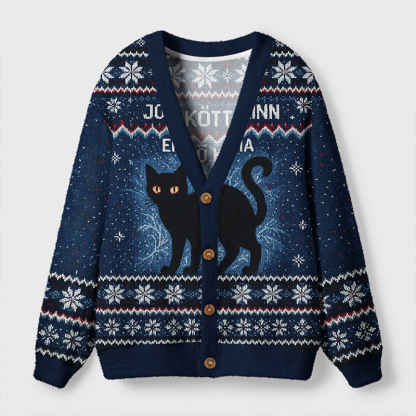 Tokyo-Tiger The Yule Cat Is Coming Ugly Cardigan Sweater