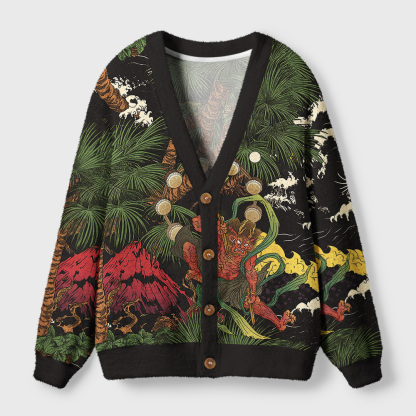 Tokyo-Tiger Japanese Yokai Ugly Cardigan Sweater