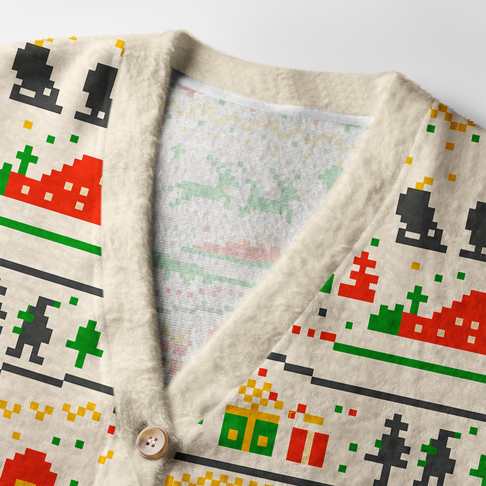 Tokyo-Tiger The Pixel Christmas Tale Ugly Cardigan Sweater
