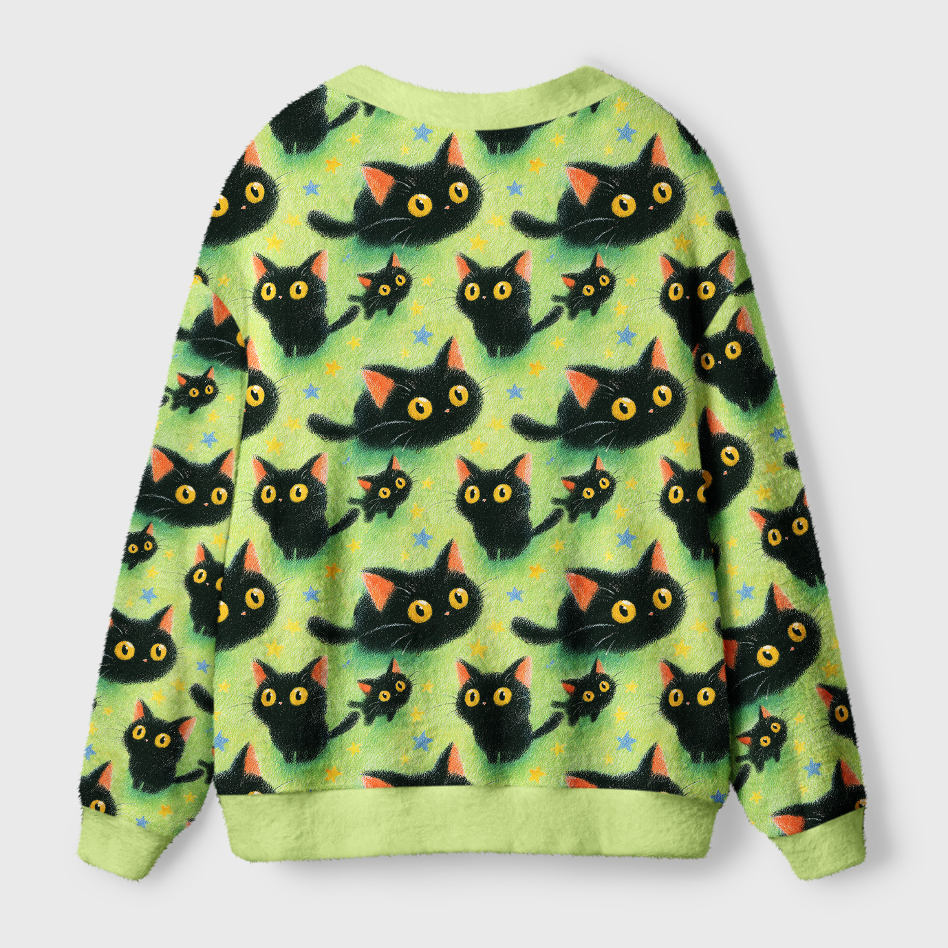 Tokyo-Tiger Cute Black Cat Ugly Cardigan Sweater