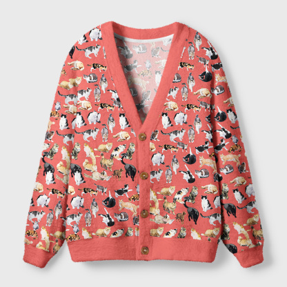 Tokyo-Tiger Cats Collection Ugly Cardigan Sweater