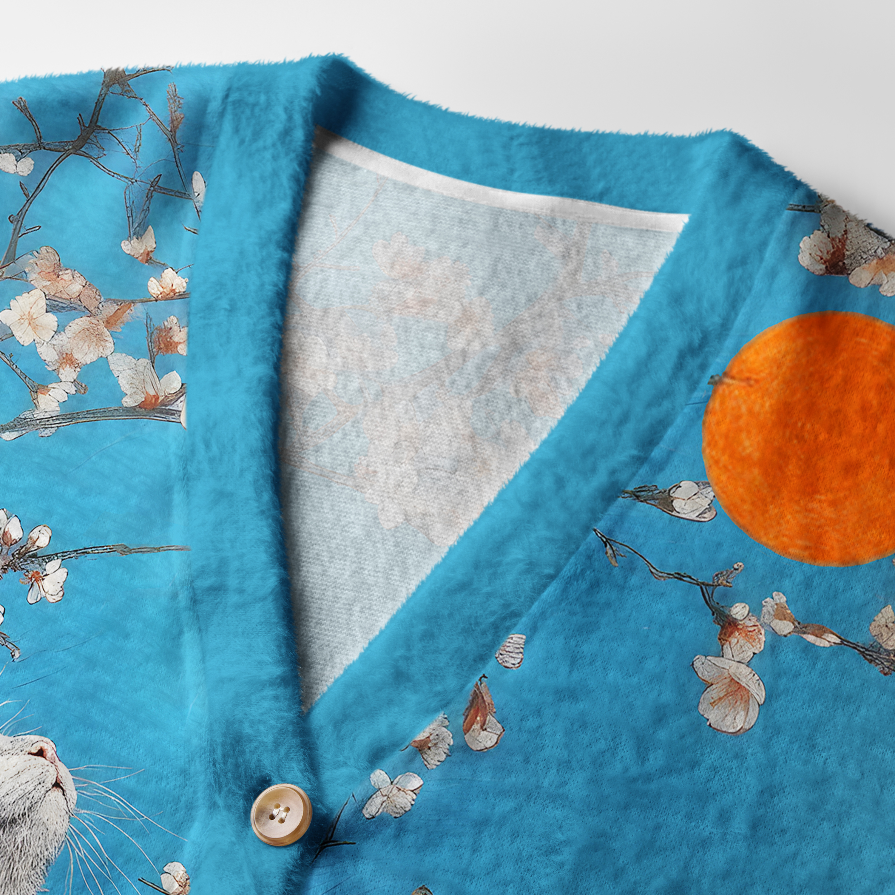 Tokyo-Tiger Cat Looking At The Sun Cardigan Sweater