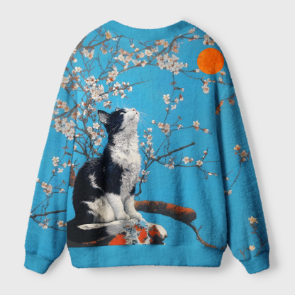 Tokyo-Tiger Cat Looking At The Sun Cardigan Sweater
