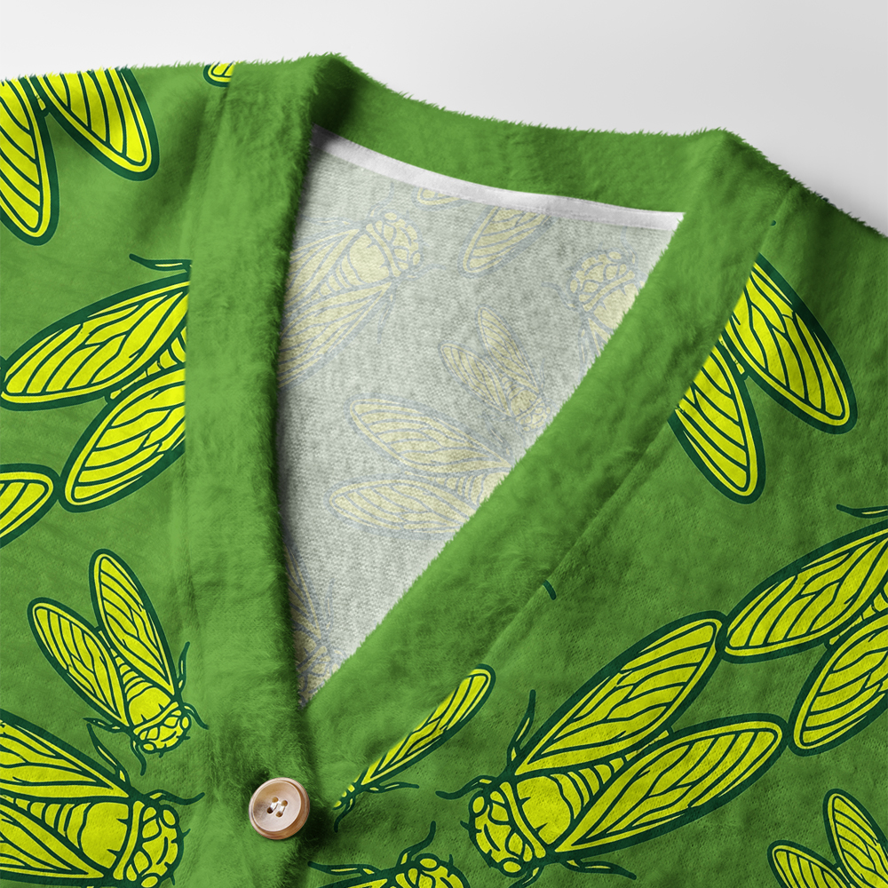 Tokyo-Tiger Cicada Ugly Cardigan Sweater