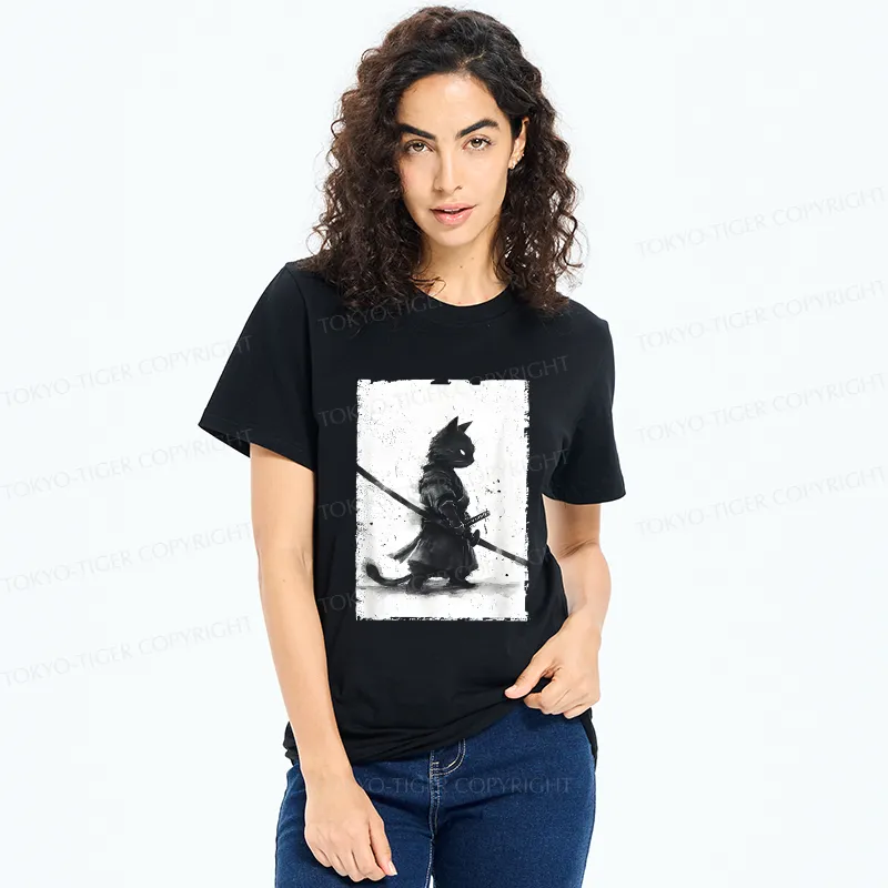 Tokyo-Tiger Retro Cat Samurai Japanese Classic T-Shirt