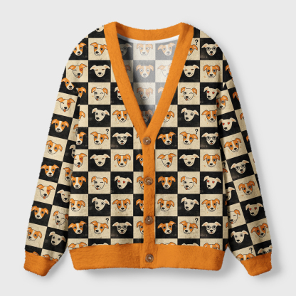 Tokyo-Tiger The Colorful Expressions of Dogs Ugly Cardigan Sweater
