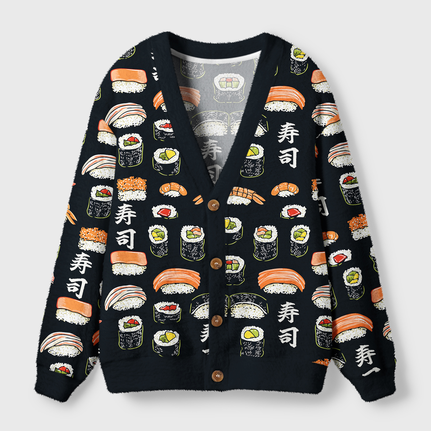 Tokyo-Tiger Delicious Sushi Ugly Cardigan Sweater Sale