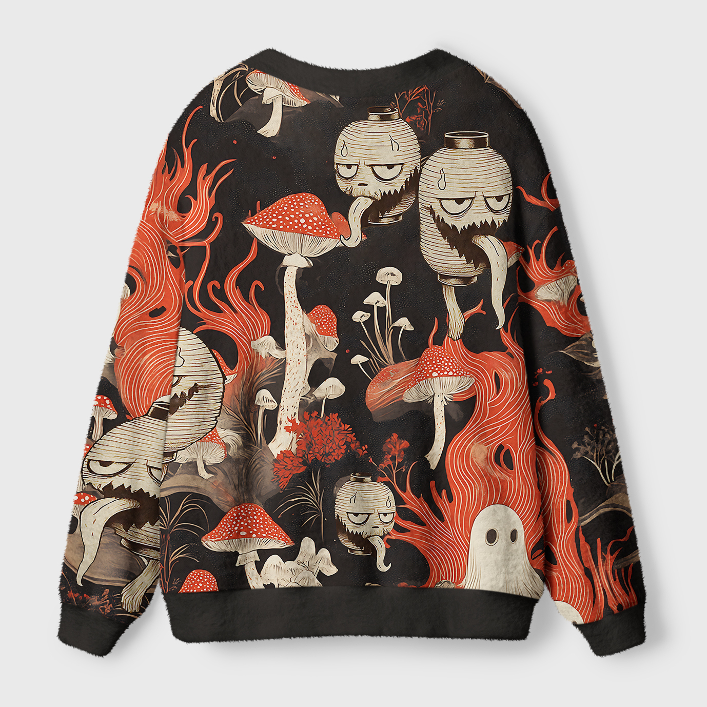 Tokyo-Tiger Japanese Lantern Ghost Ugly Cardigan Sweater