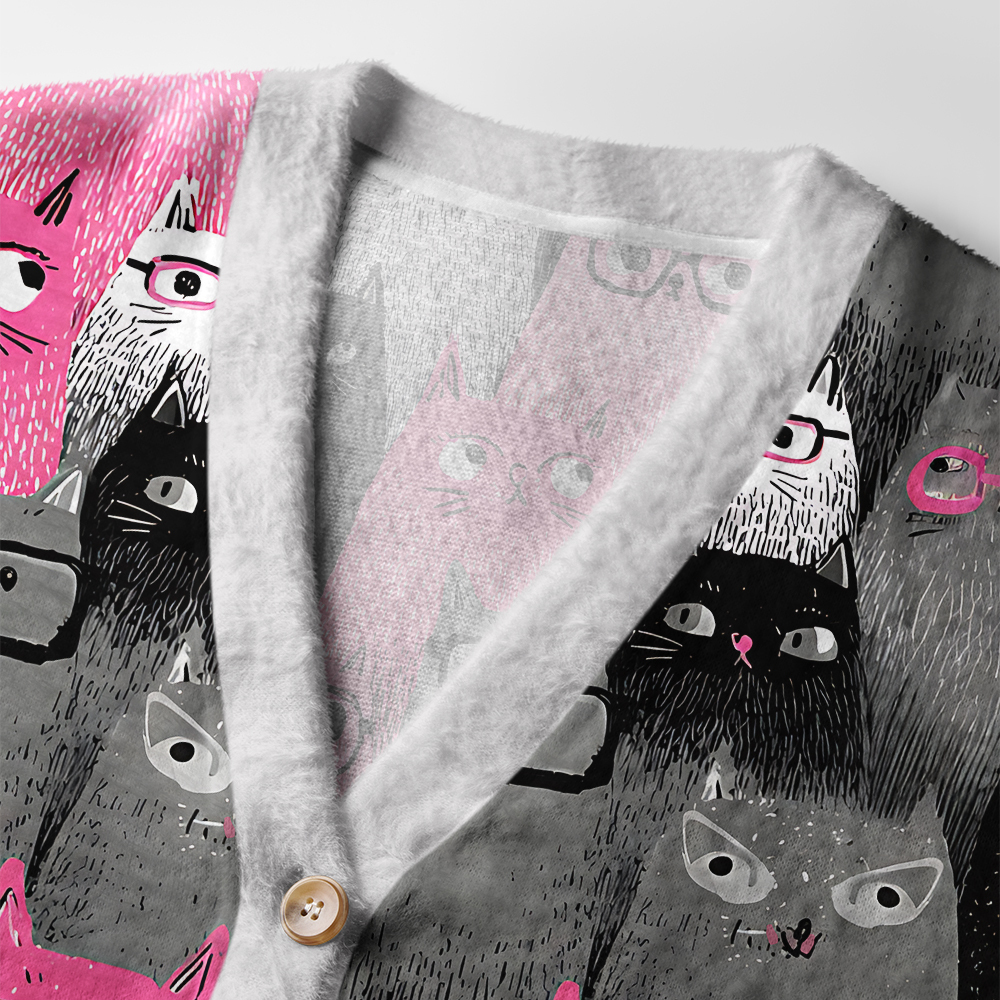Tokyo-Tiger Cats With Attitude Ugly Cardigan Sweater