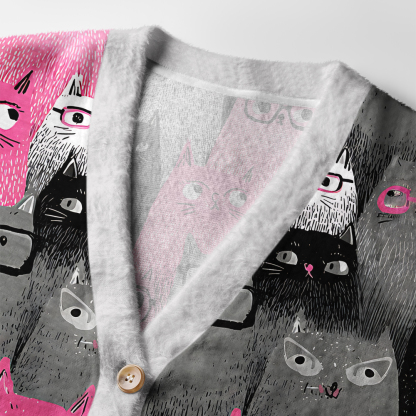 Tokyo-Tiger Cats With Attitude Ugly Cardigan Sweater