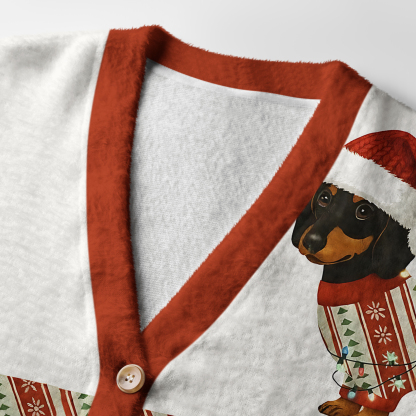 Tokyo-Tiger Santa's Little Helper Dog Ugly Cardigan Sweater
