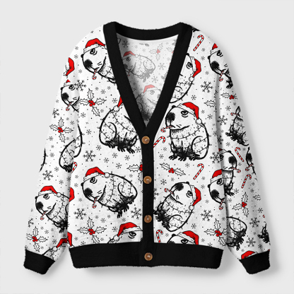 Tokyo-Tiger Christmas Capybara Ugly Cardigan Sweater