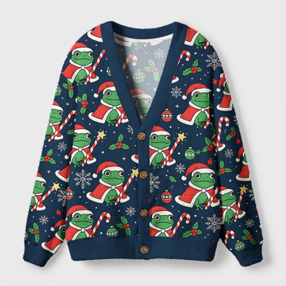 Tokyo-Tiger Christmas Frog Ugly Cardigan Sweater