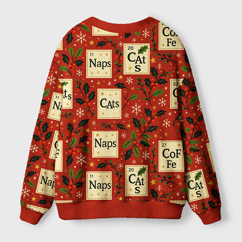 Tokyo-Tiger Periodic Table Funny Ugly Cardigan Sweater