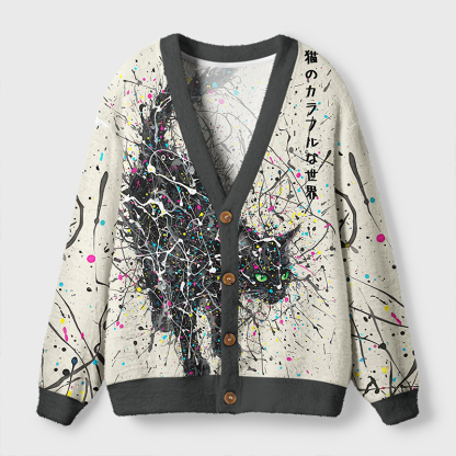 Tokyo-Tiger In the Spectrum of Cats Ugly Cardigan Sweater