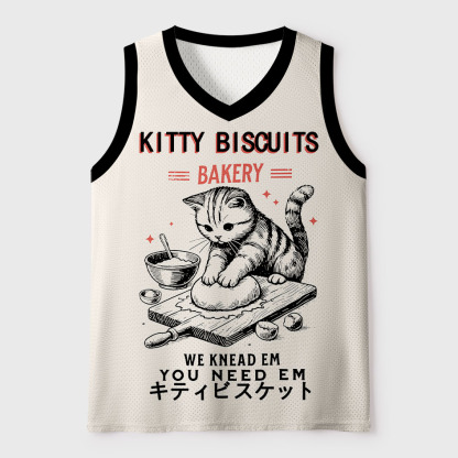 Tokyo-Tiger Funny Cat Making Biscuits Mesh Tank Top