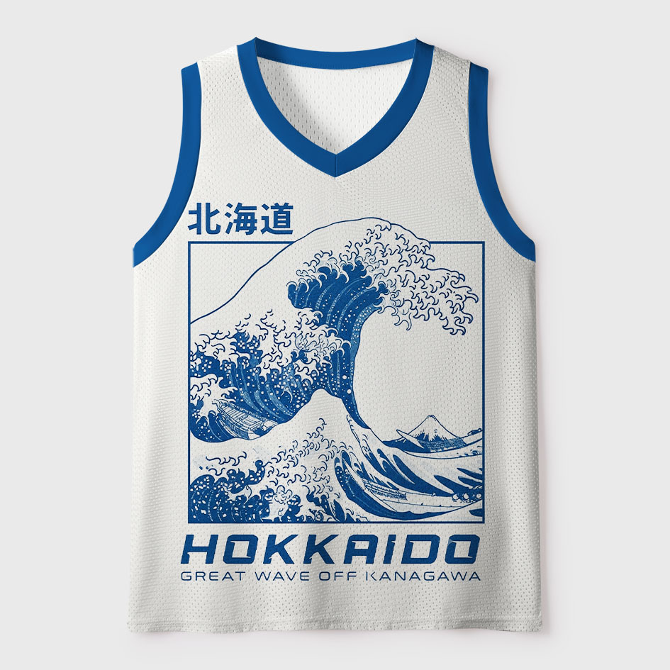 Tokyo-Tiger Vintage Ukiyo-e Great Wave Hokkaido Mesh Tank Top Sale