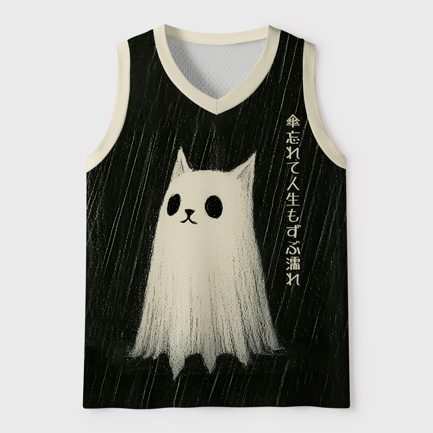 Tokyo-Tiger Sad Little Ghost Cat Mesh Tank Top Sale