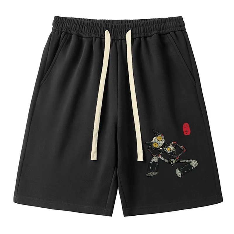 Tokyo-Tiger Contemplative Robot Cat Unisex Shorts Sale