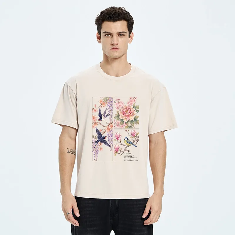 Tokyo-Tiger Spring Swallow Dance Washed T-Shirt