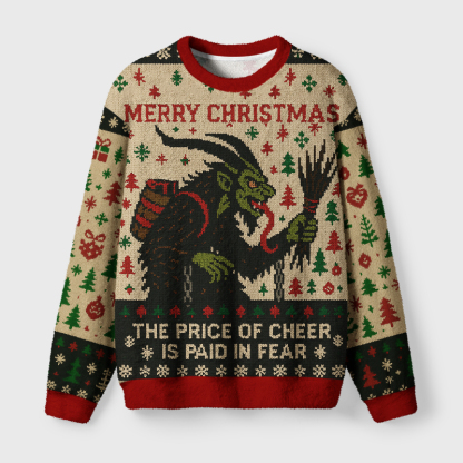 Tokyo-Tiger Krampus：The Price Of Cheer Is Paid In Fear Christmas Ugly Sweatshirt