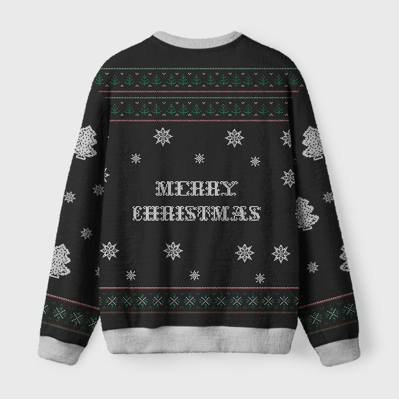 Tokyo-Tiger Overstimulated but Festive Fuzzy Christmas Ugly Sweatshirt