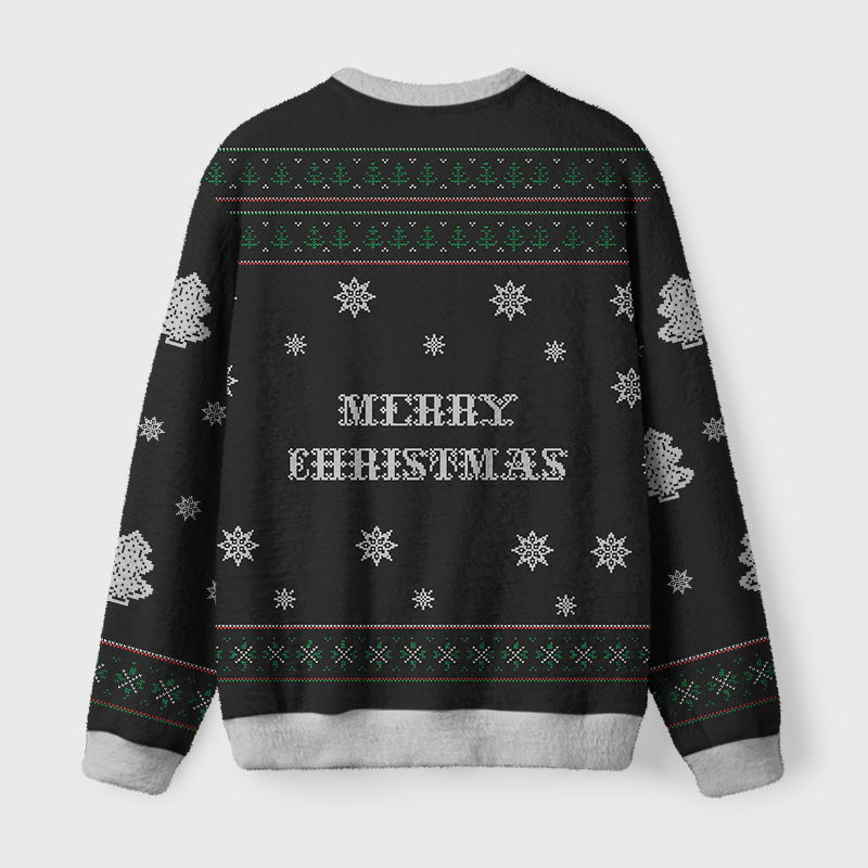 Tokyo-Tiger Overstimulated but Festive Fuzzy Christmas Ugly Sweatshirt