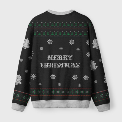 Tokyo-Tiger Overstimulated but Festive Fuzzy Christmas Ugly Sweatshirt