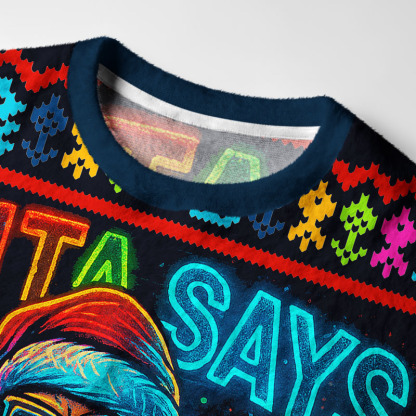 Tokyo-Tiger Santa Says Six Seven Fuzzy Christmas Ugly Sweatshirt