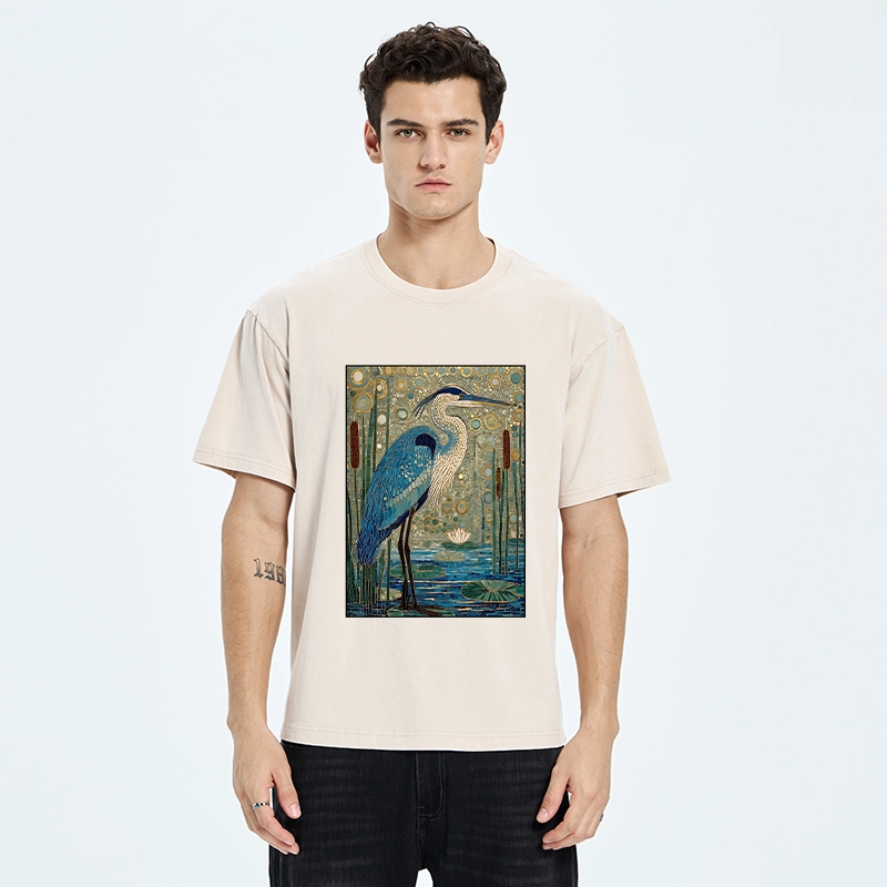Tokyo‑Tiger Golden Pond Bird Washed T‑Shirt