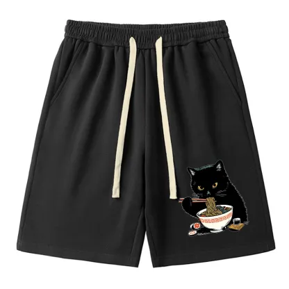 Tokyo-Tiger Cat Eating Favorite Ramen Unisex Shorts