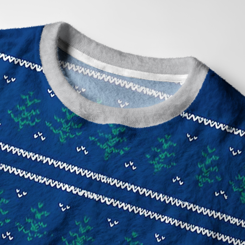 Tokyo-Tiger Funny Penguin Overstimulated but Festive Fuzzy Christmas Ugly Sweatshirt
