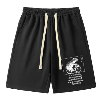 Tokyo-Tiger Funny Capybara Riding A Bicycle Unisex Shorts