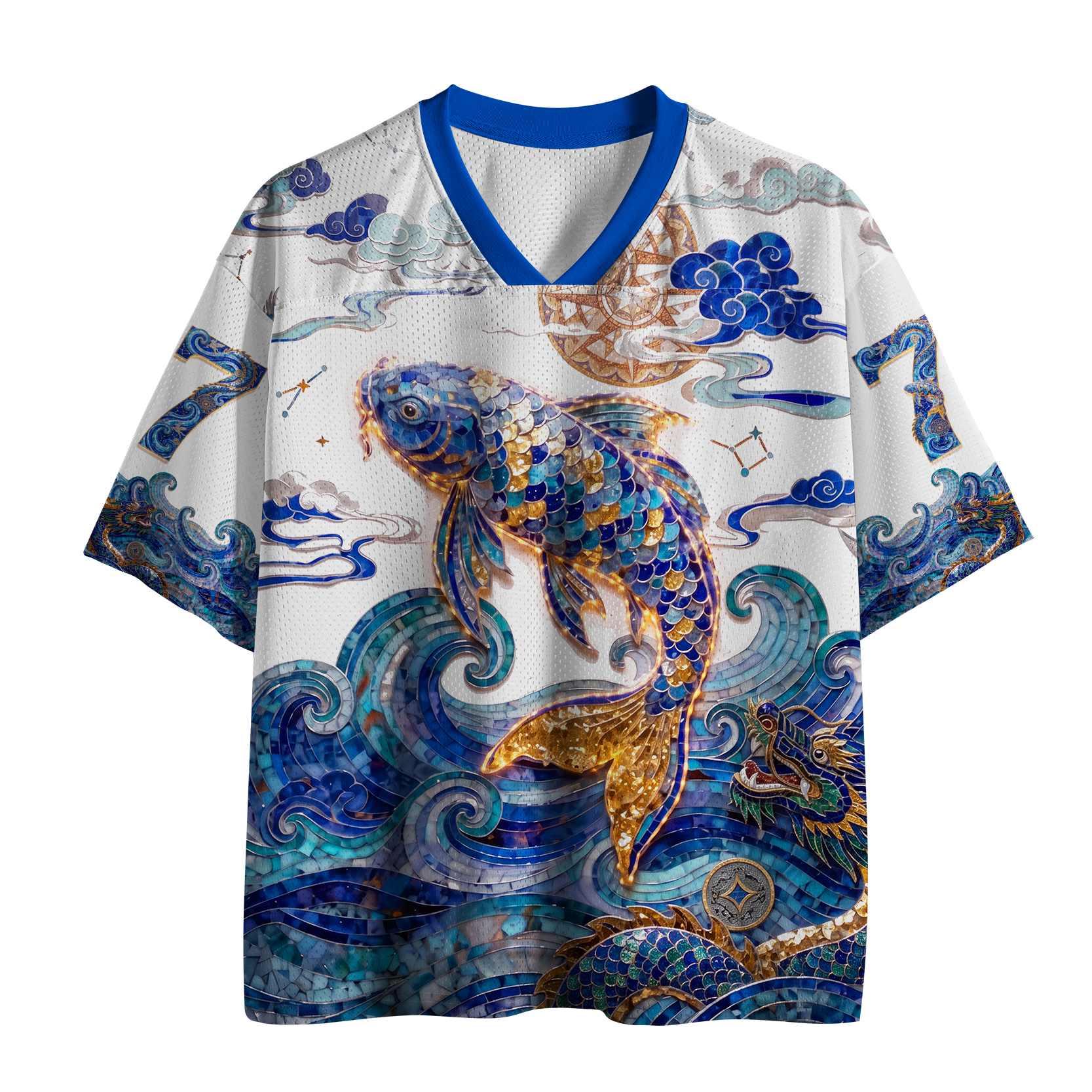 Tokyo-Tiger Cosmic Koi Of Chaotic Luck Mesh Jersey