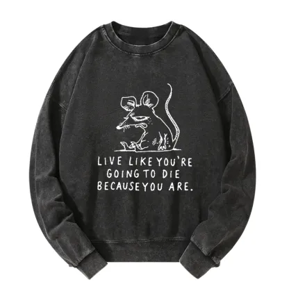 Tokyo-Tiger Funny Meme Sarcastic Rat Life Truth Washed Sweatshirt