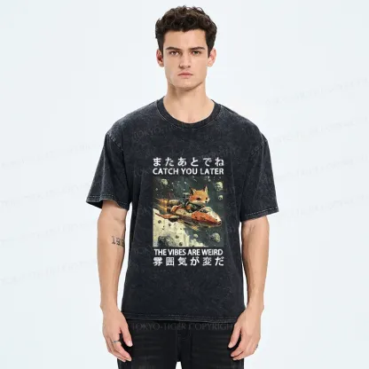 Tokyo-Tiger Fox Astronaut Washed T-Shirt