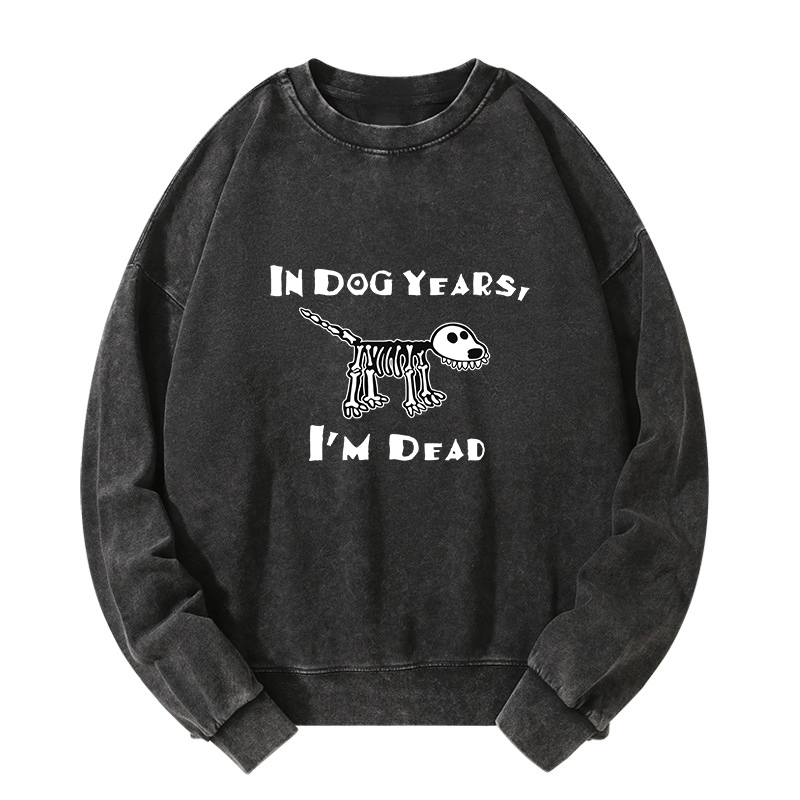 Tokyo-Tiger Funny Meme Old Dog Dead In Dog Years Vibe Washed Sweatshirt